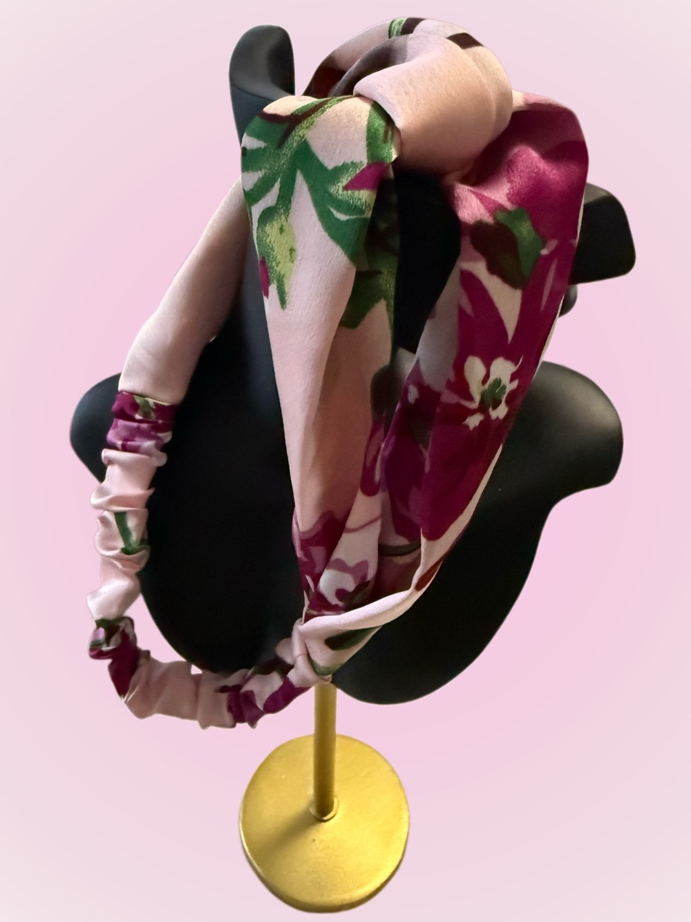Floral Pink & Magenta Knotted Headband